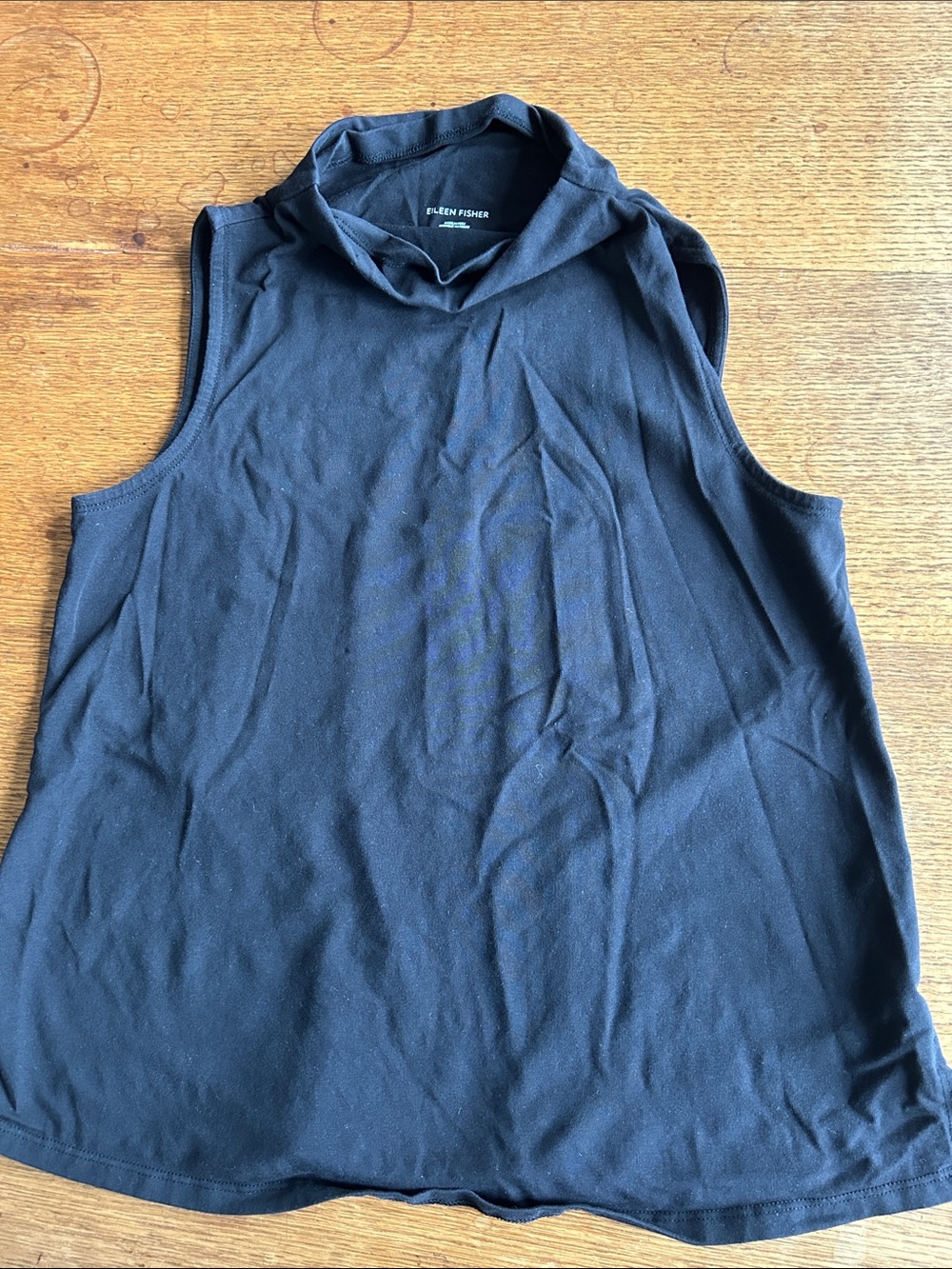 Eileen Fisher Black Sleeveless Mock Neck Tank XS